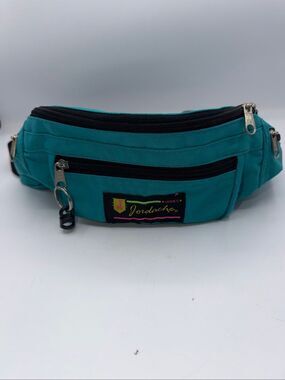 JORDACHE Vintage Turquoise Nylon Fanny Pack Belt Bag